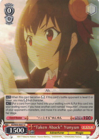 KS/W55-E057 "Taken Aback" Yunyun - KONOSUBA -God’s blessing on this wonderful world! Vol. 2 English Weiss Schwarz Trading Card Game