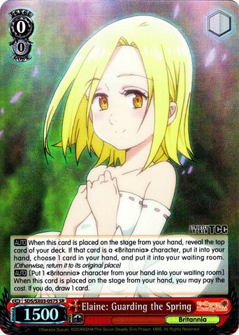 SDS/SX03-057S Elaine: Guarding the Spring (Foil) - The Seven Deadly Sins English Weiss Schwarz Trading Card Game