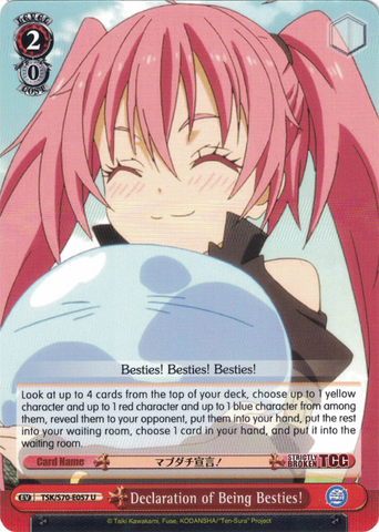 TSK/S70-E057 Declaration of Being Besties! - That Time I Got Reincarnated as a Slime Vol. 1 English Weiss Schwarz Trading Card Game