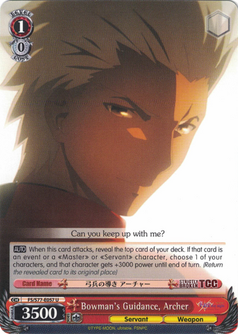 FS/S77-E057 Bowman's Guidance, Archer - Fate/Stay Night Heaven's Feel Vol. 2 English Weiss Schwarz Trading Card Game