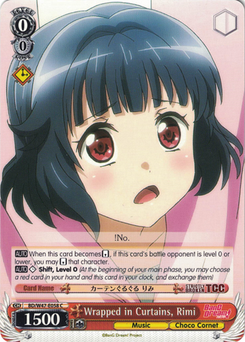 BD/W47-E058	Wrapped in Curtains, Rimi - Bang Dream Vol.1 English Weiss Schwarz Trading Card Game