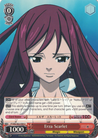 FT/EN-S02-058 Erza Scarlet - Fairy Tail English Weiss Schwarz Trading Card Game