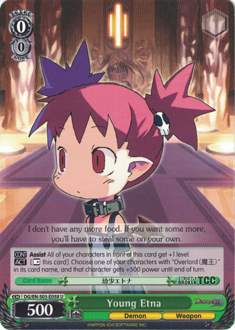 DG/EN-S03-E058 Young Etna - Disgaea English Weiss Schwarz Trading Card Game