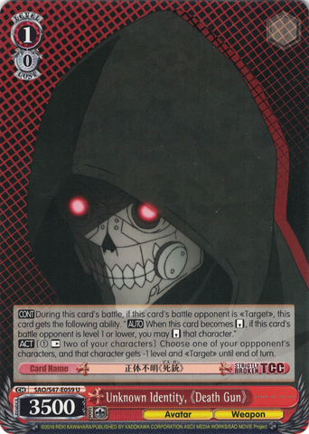 SAO/S47-E059 Unknown Identity, 《Death Gun》- Sword Art Online Re: Edit English Weiss Schwarz Trading Card Game