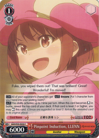 GGO/S59-E059 Pinpoint Induction, LLENN - SAO Alternative – Gun Gale Online – English Weiss Schwarz Trading Card Game