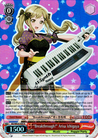 BD/WE35-E05 "Breakthrough!" Arisa Ichigaya (Foil) - Bang Dream! Poppin' Party X Roselia Extra Booster Weiss Schwarz English Trading Card Game