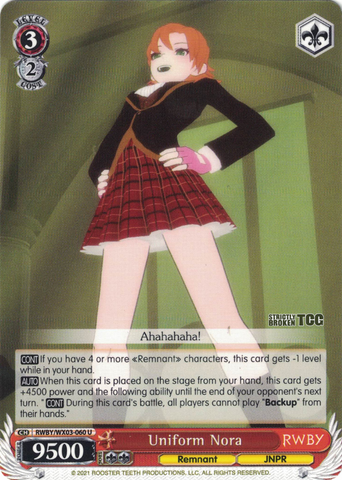 RWBY/WX03-060 Uniform Nora - RWBY English Weiss Schwarz Trading Card Game