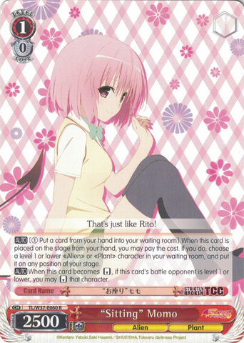 TL/W37-E060 “Sitting” Momo - To Loveru Darkness 2nd English Weiss Schwarz Trading Card Game