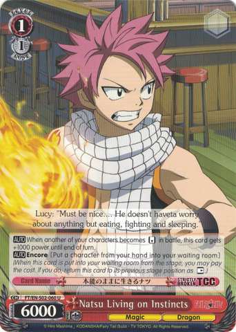 FT/EN-S02-060 Natsu Living on Instincts - Fairy Tail English Weiss Schwarz Trading Card Game