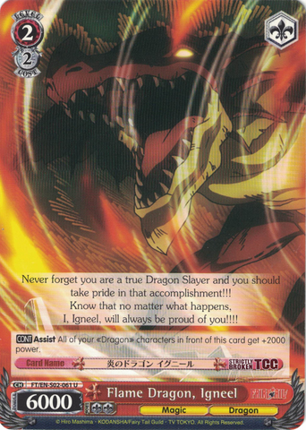 FT/EN-S02-061 Flame Dragon, Igneel - Fairy Tail English Weiss Schwarz Trading Card Game