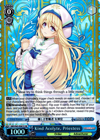 GBS/S63-E061S Kind Acolyte, Priestess (Foil) - Goblin Slayer English Weiss Schwarz Trading Card Game