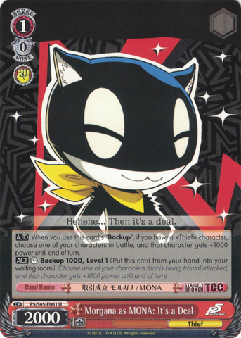 P5/S45-E061 Morgana as MONA: It's a Deal - Persona 5 English Weiss Schwarz Trading Card Game