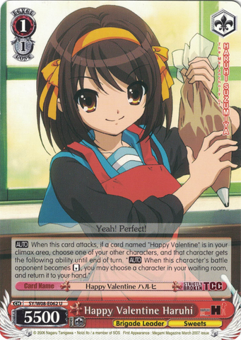 SY/W08-E062 Happy Valentine Haruhi - The Melancholy of Haruhi Suzumiya English Weiss Schwarz Trading Card Game