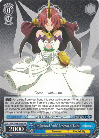 APO/S53-E063 "Like Scattered Petals" Berserker of Black - Fate/Apocrypha English Weiss Schwarz Trading Card Game