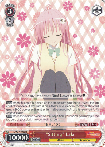 TL/W37-E063 “Sitting” Lala - To Loveru Darkness 2nd English Weiss Schwarz Trading Card Game