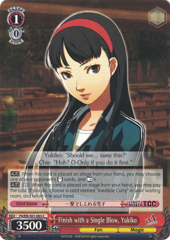 P4/EN-S01-063 Finish with a Single Blow, Yukiko - Persona 4 English Weiss Schwarz Trading Card Game