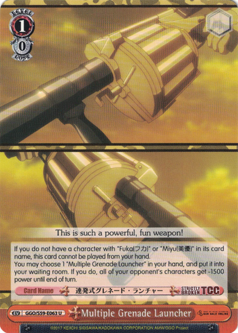 GGO/S59-E063 Multiple Grenade Launcher - SAO Alternative – Gun Gale Online – English Weiss Schwarz Trading Card Game