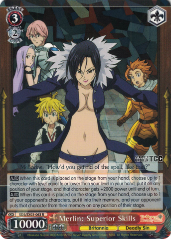 SDS/SX03-063 Merlin: Superior Skills - The Seven Deadly Sins English Weiss Schwarz Trading Card Game