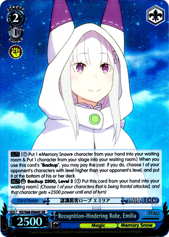 RZ/S68-E064S Recognition-Hindering Robe, Emilia (Foil) - Re:ZERO -Starting Life in Another World- Memory Snow English Weiss Schwarz Trading Card Game