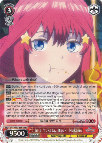 5HY/W83-E064 In a Yukata, Itsuki Nakano - The Quintessential Quintuplets English Weiss Schwarz Trading Card Game