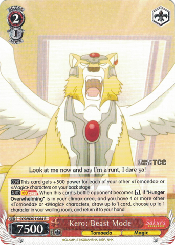 CCS/WX01-064 Kero: Beast Mode - Cardcaptor Sakura English Weiss Schwarz Trading Card Game