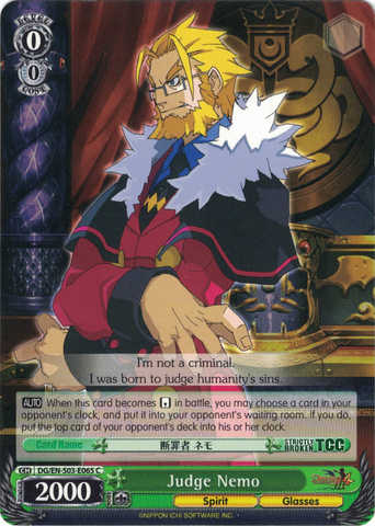 DG/EN-S03-E065 Judge Nemo - Disgaea English Weiss Schwarz Trading Card Game