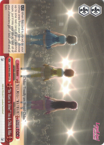 LSS/W45-E065 "We Want to Shine!" You & Chika & Riko - Love Live! Sunshine!! English Weiss Schwarz Trading Card Game