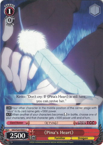 SAO/S20-E065 《Pina's Heart》- Sword Art Online English Weiss Schwarz Trading Card Game