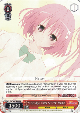 TL/W37-E068 “Friendly? Three Sisters” Momo - To Loveru Darkness 2nd English Weiss Schwarz Trading Card Game
