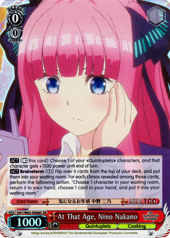 5HY/W83-E068S At That Age, Nino Nakano (Foil) - The Quintessential Quintuplets English Weiss Schwarz Trading Card Game