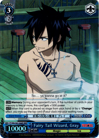 FT/EN-S02-068R Fairy Tail Wizard, Gray (Foil) - Fairy Tail English Weiss Schwarz Trading Card Game