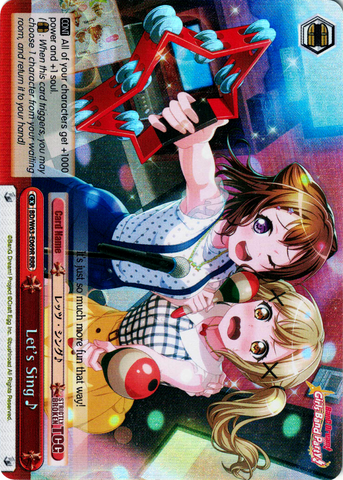 BD/W63-E069R Let's Sing♪ (Foil) - Bang Dream Girls Band Party! Vol.2 English Weiss Schwarz Trading Card Game