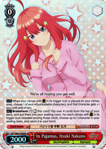 5HY/W83-E069S In Pajamas, Itsuki Nakano (Foil) - The Quintessential Quintuplets English Weiss Schwarz Trading Card Game