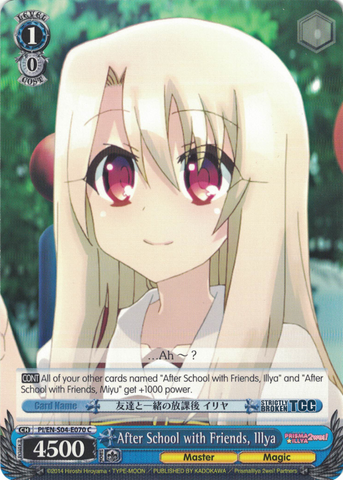 PI/EN-S04-E070 After School with Friends, Illya - Fate/Kaleid Liner Prisma Illya English Weiss Schwarz Trading Card Game
