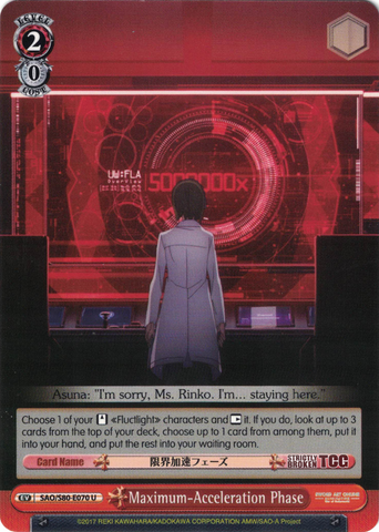 SAO/S80-E070 Maximum-Acceleration Phase - Sword Art Online -Alicization- Vol. 2 English Weiss Schwarz Trading Card Game