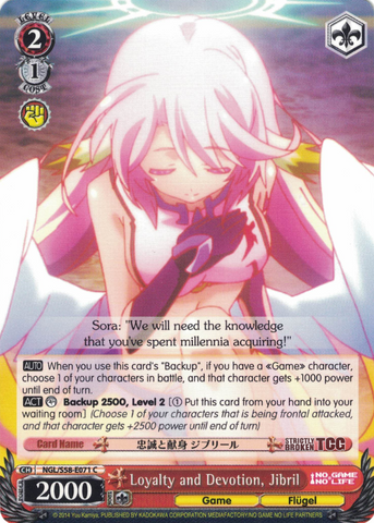 NGL/S58-E071 Loyalty and Devotion, Jibril - No Game No Life English Weiss Schwarz Trading Card Game