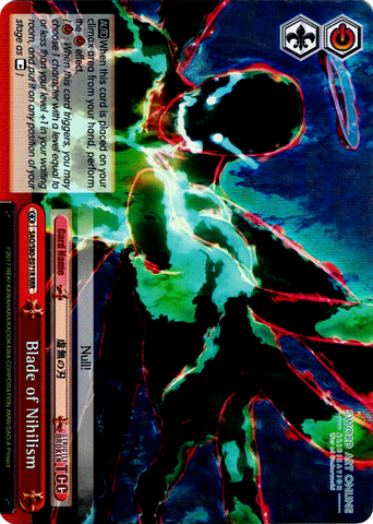 SAO/S80-E071R Blade of Nihilism (Foil) - Sword Art Online -Alicization- Vol. 2 English Weiss Schwarz Trading Card Game