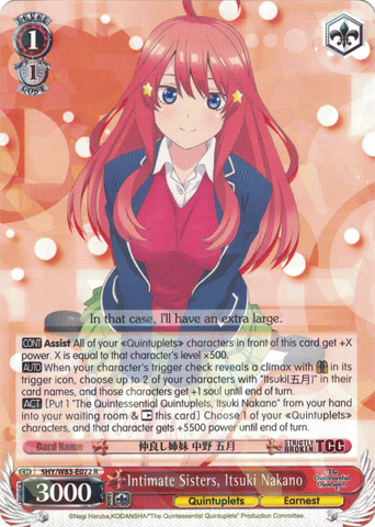 5HY/W83-E072 Intimate Sisters, Itsuki Nakano - The Quintessential Quintuplets English Weiss Schwarz Trading Card Game