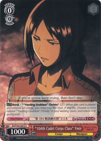 AOT/S35-E073 "104th Cadet Corps Class" Ymir - Attack On Titan Vol.1 English Weiss Schwarz Trading Card Game