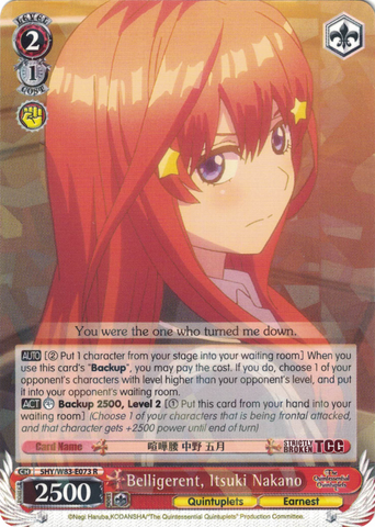 5HY/W83-E073 Belligerent, Itsuki Nakano - The Quintessential Quintuplets English Weiss Schwarz Trading Card Game