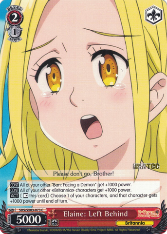 SDS/SX03-073 Elaine: Left Behind - The Seven Deadly Sins English Weiss Schwarz Trading Card Game