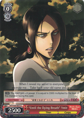 AOT/S50-E073 "Until the Dying Breath" Ymir - Attack On Titan Vol.2 English Weiss Schwarz Trading Card Game