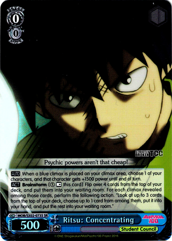 MOB/SX02-073S Ritsu: Concentrating (Foil) - Mob Psycho 100 English Weiss Schwarz Trading Card Game