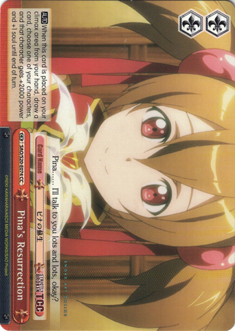 SAO/S20-E074 Pina's Resurrection - Sword Art Online English Weiss Schwarz Trading Card Game