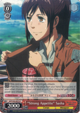 AOT/S35-E074 "Strong Appetite" Sasha - Attack On Titan Vol.1 English Weiss Schwarz Trading Card Game