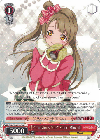 LL/EN-W02-E075 “Christmas Date” Kotori Minami - Love Live! DX Vol.2 English Weiss Schwarz Trading Card Game