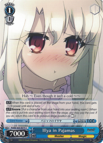 PI/EN-S04-E075 Illya in Pajamas - Fate/Kaleid Liner Prisma Illya English Weiss Schwarz Trading Card Game
