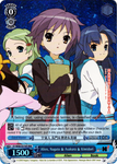 SY/W08-E076R Alien, Nagato & Asakura & Kimidori (Foil) - The Melancholy of Haruhi Suzumiya English Weiss Schwarz Trading Card Game