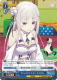 RZ/S46-E077 Peaceful Life, Emilia - Re:ZERO -Starting Life in Another World- Vol. 1 English Weiss Schwarz Trading Card Game