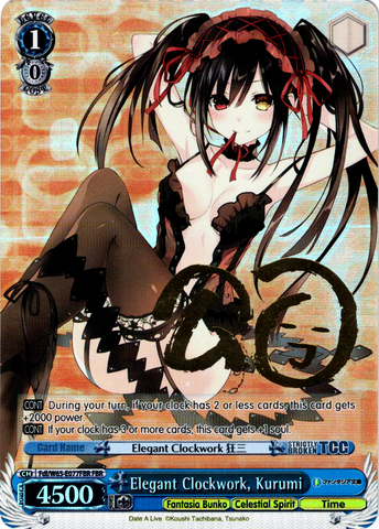 Fdl/W65-E077FBR Elegant Clockwork, Kurumi (Foil) - Fujimi Fantasia Bunko English Weiss Schwarz Trading Card Game